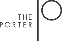 The image shows a logo with the words "THE PORTER" on the left and a stylized letter "P" on the right, separated by a vertical line.